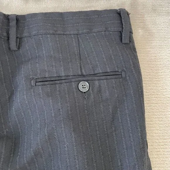 Dolce & Gabbana Pleated Trouser Pants Men 33x30 Black 100% Virgin Wool Striped